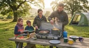 A high-performance gas stove perfect for cooking family meals during summer holidays.