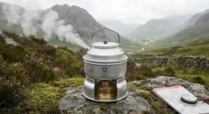 Using a Trangia stove to boil water quickly outdoors in the UK