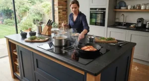 Professional-grade integrated cooking system suitable for keen home cooks in the UK.
