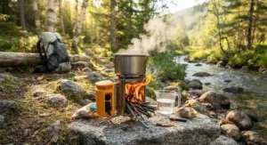 Boiling water quickly with the best BioLite campstove on a weekend hiking trip