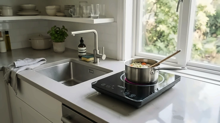 Lightweight 12V induction hob for motorhome touring and long-distance travel