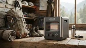 Small electric camp stove under £80 packed neatly alongside camping gear